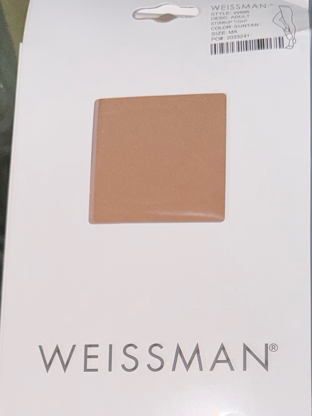 Weissman Adult Stirrup Dance Tights – Suntan (Size MA) – NWT